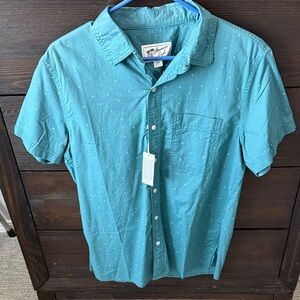 American Eagle Outfitters Teal Button Down Shirt